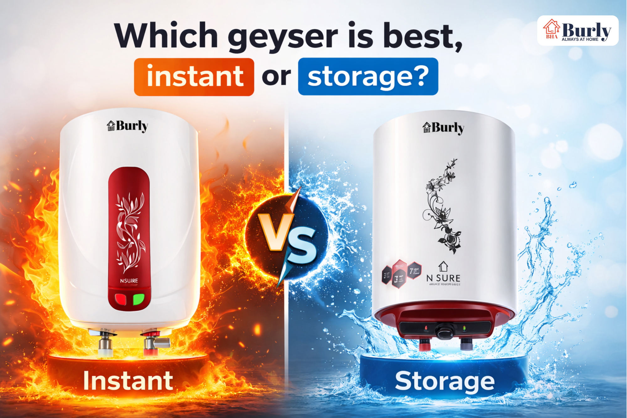 Which geyser is best Instant or Storage Image