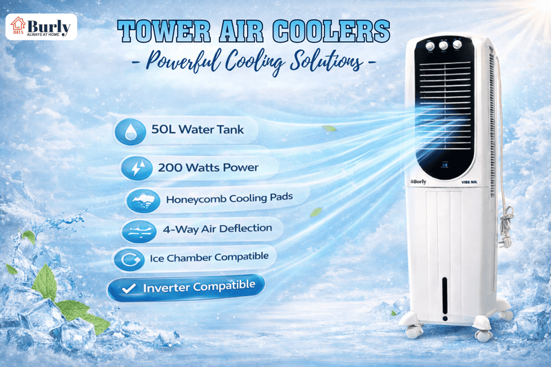 Tower Air Coolers – Powerful Cooling Solutions - Burly Home Appliances