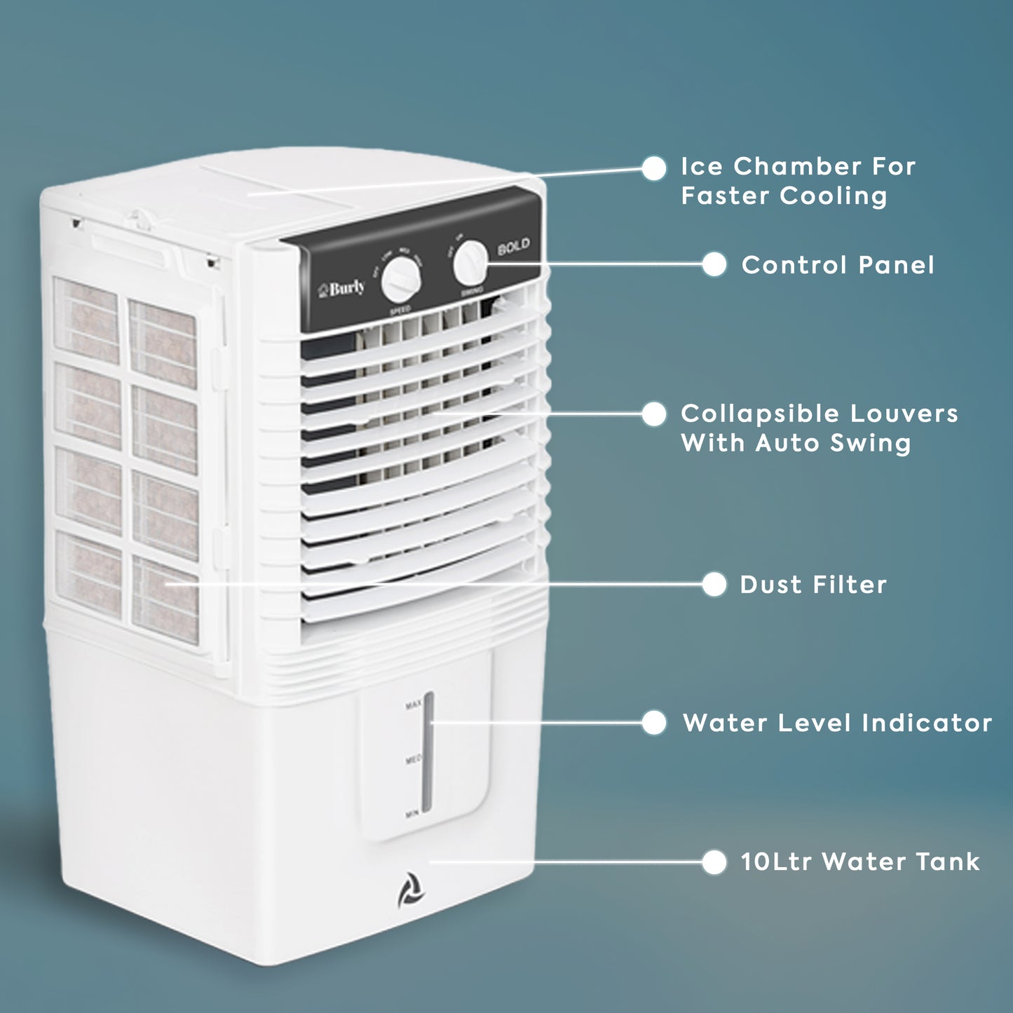 BOLD 10 LTR Personal Air Cooler – Compact & Powerful Cooling Solution