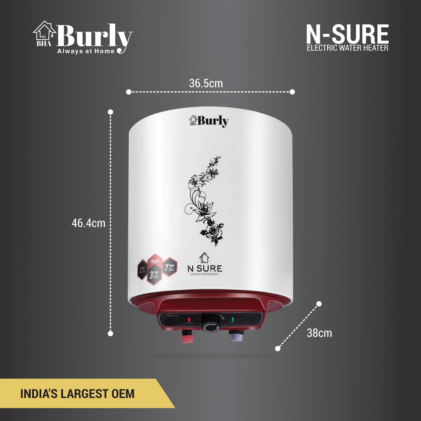 N SURE STORAGE GEYSER 15 LTR