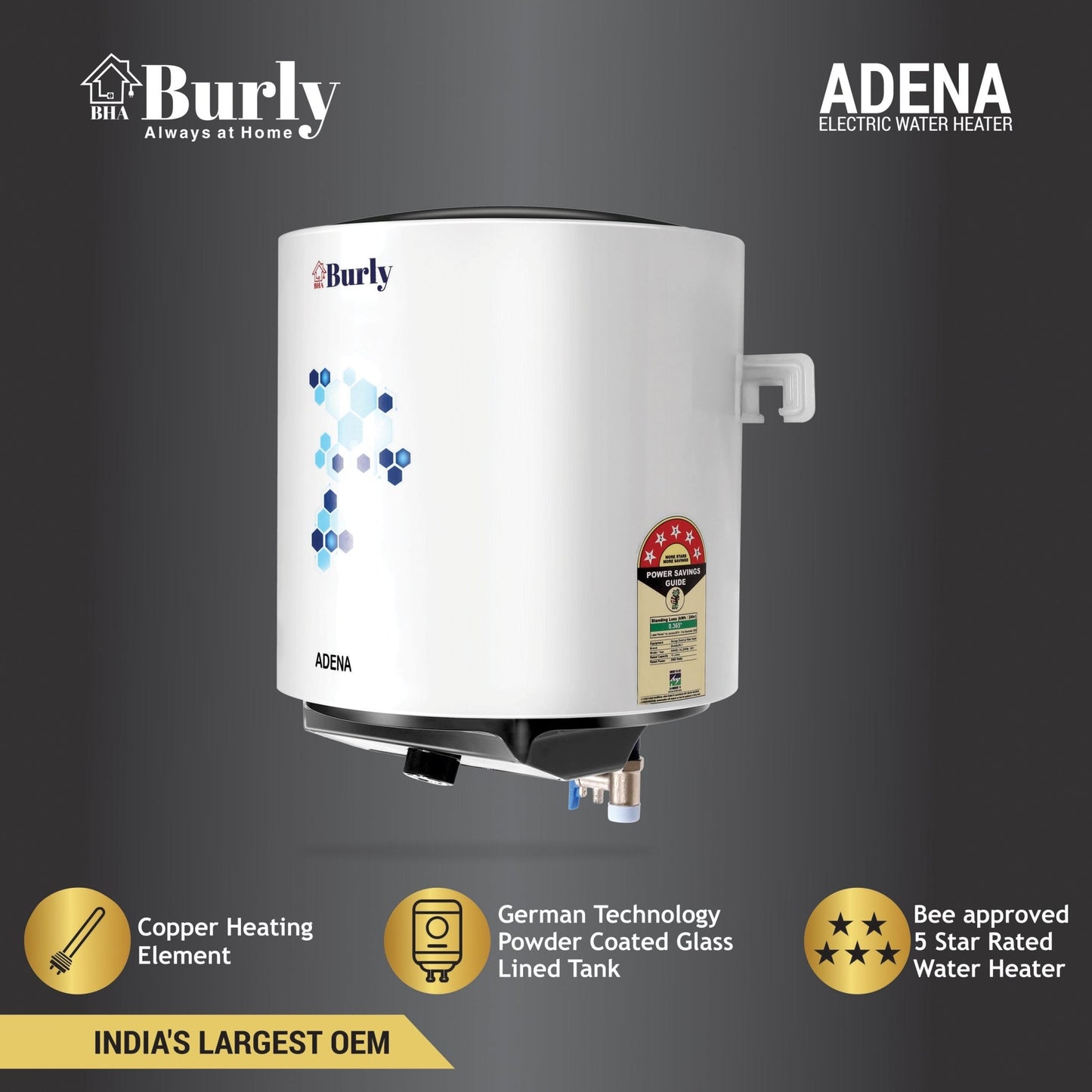ADENA STORAGE GEYSER 10 LTR - Burly Home Appliances