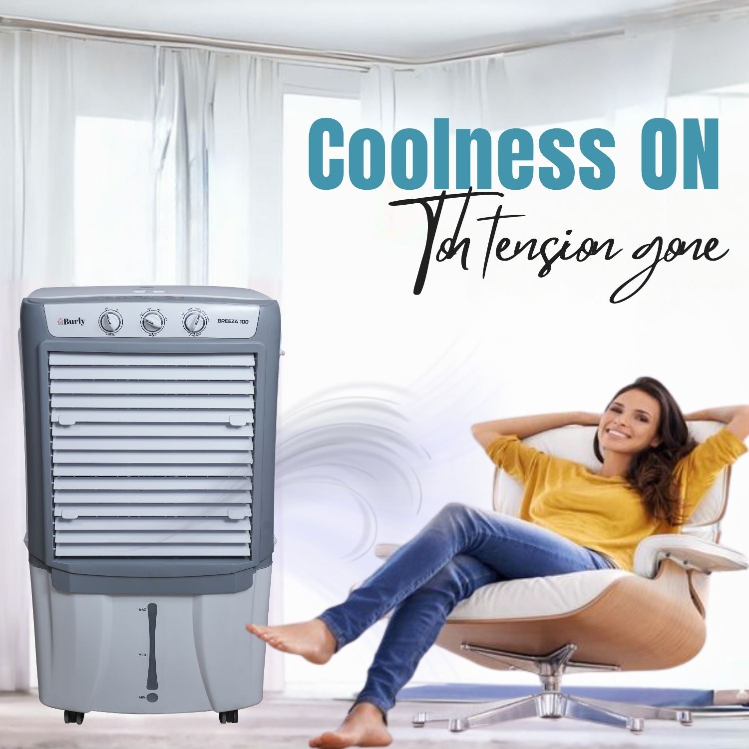 BREEZA 100L Cooler – Maximum Capacity. Ultimate Cooling - Burly Home Appliances