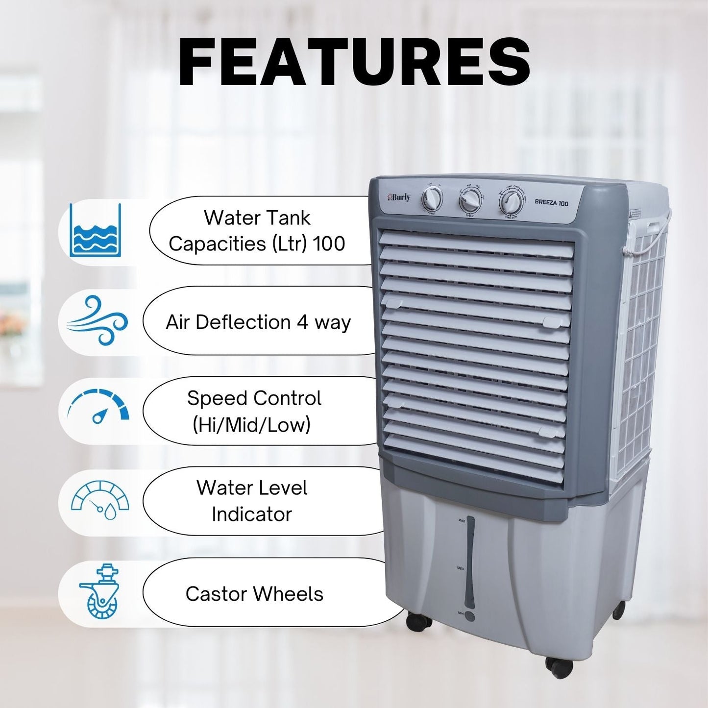 BREEZA 100L Cooler – Maximum Capacity. Ultimate Cooling - Burly Home Appliances