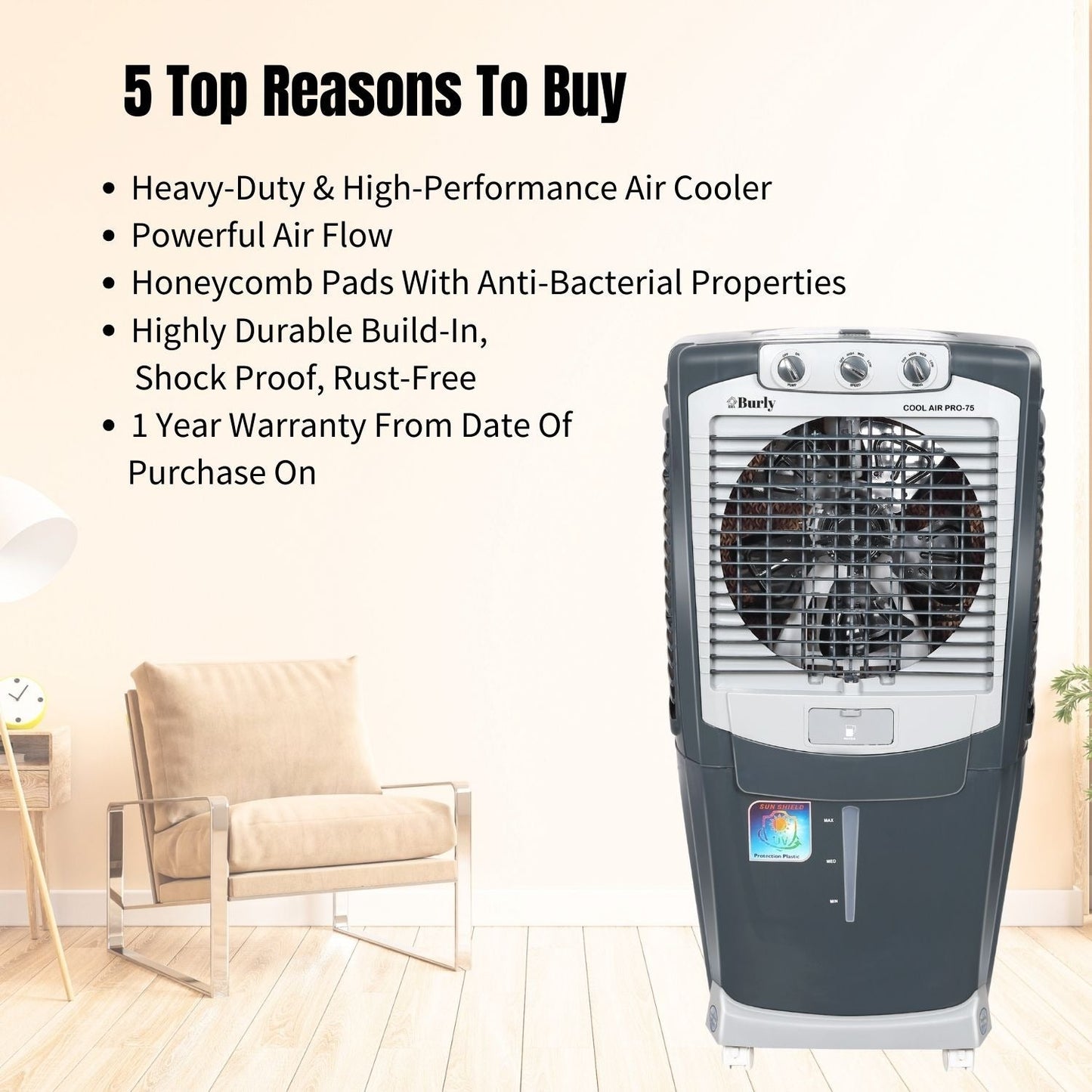 Cool Air Pro 90L – Heavy - Duty Cooling. Maximum Reach. - Burly Home Appliances
