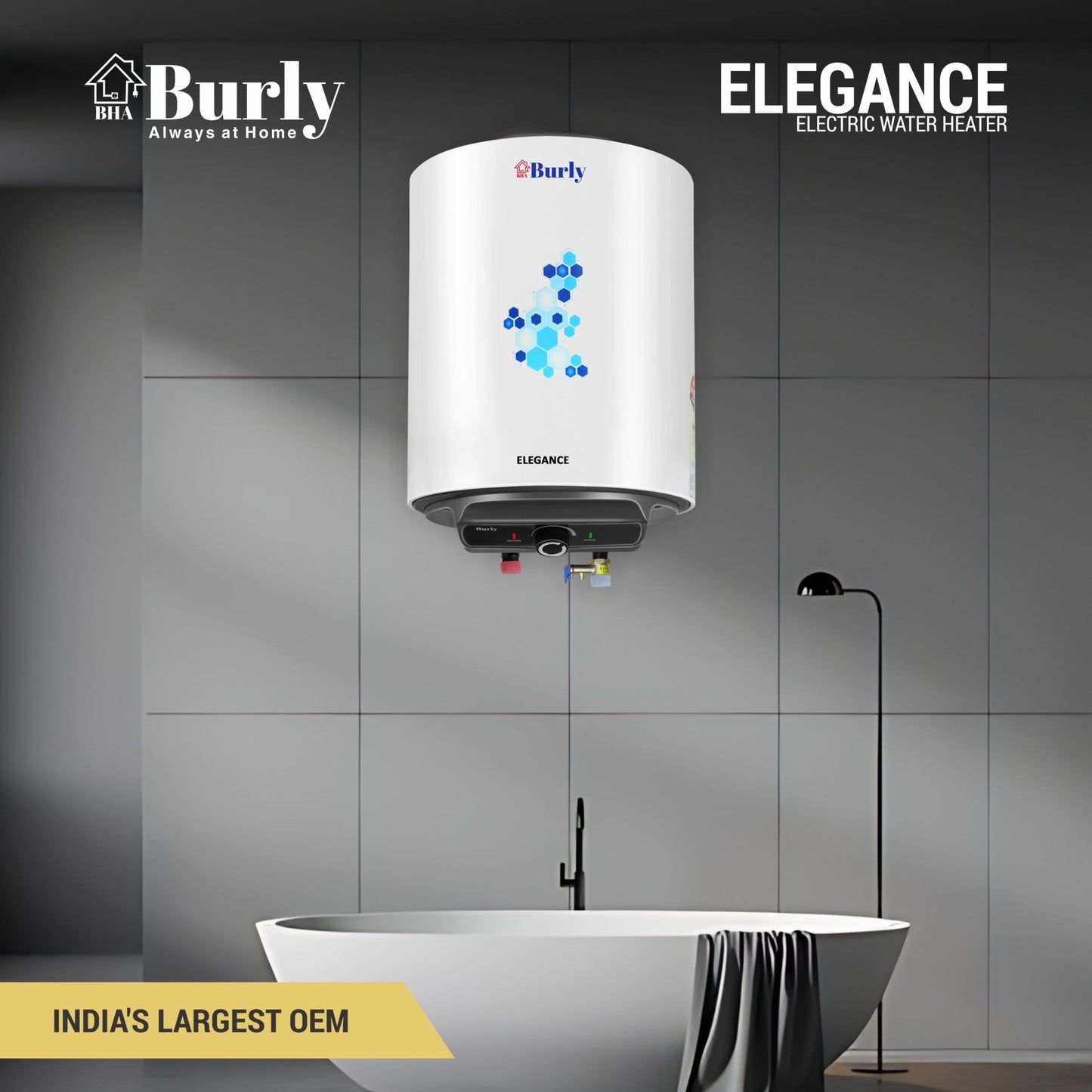 ELEGANCE STORAGE GEYSER 10 LTR - Burly Home Appliances