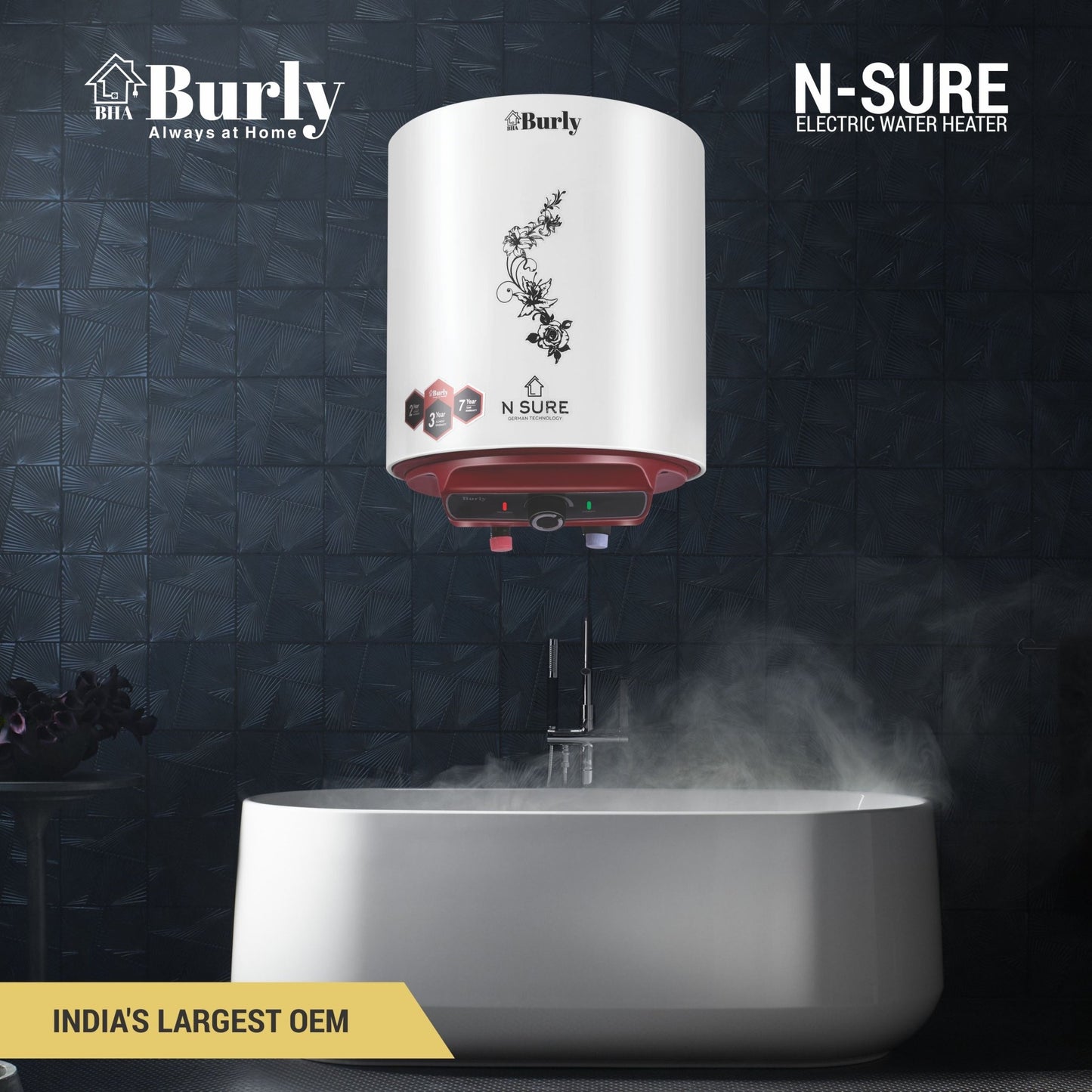 N SURE STORAGE GEYSER 10 LTR - Burly Home Appliances